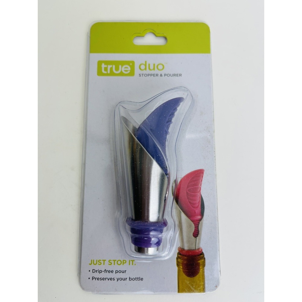 True Duo Bottle Stopper And Pourer Spout‎ Bar Tool Purple